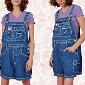 90er Deadstock Baggy Overall Shorts - Stonewash Denim ~~ Plus Size