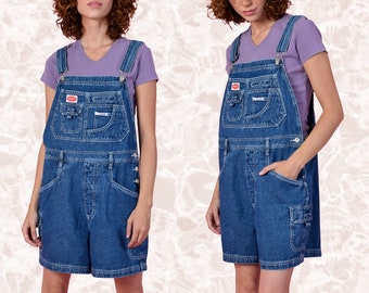 90s Deadstock Baggy Overall Shorts - Stonewash Denim ~~ Plus Size