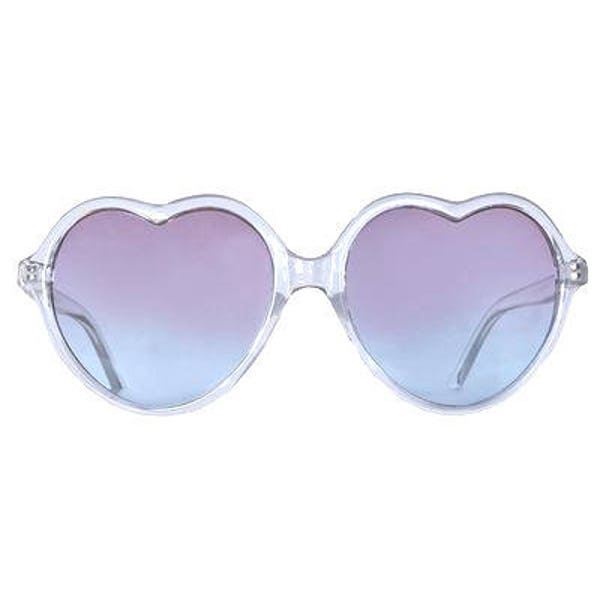 80s dode inventaris duidelijk hart Frame gekleurd kleurovergang lens zonnebril - paars, roze, groen