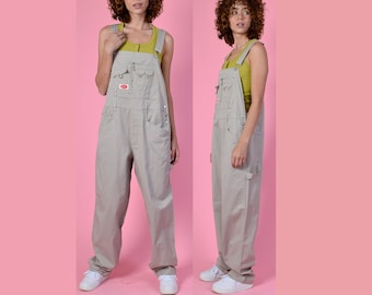 90s Deadstock Khaki Cotton Overalls: Plus Size Baggy Fit