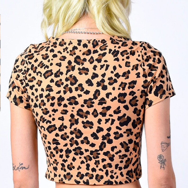 Deadstock Y2K Leopard Ring Crop Top FREE SHIPPING