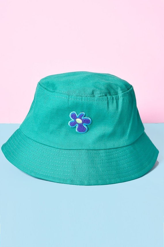 Floral Deadstock Patch Bucket Hat Denim or Green - Etsy