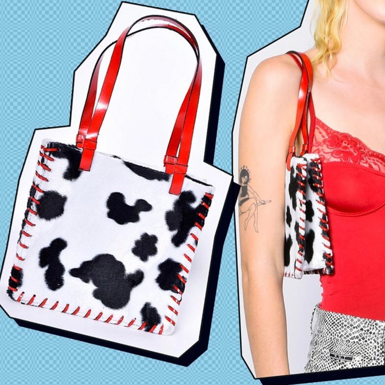 Quantity: 10 Cow Fur Fabric Bags Width: 5 Height: 8