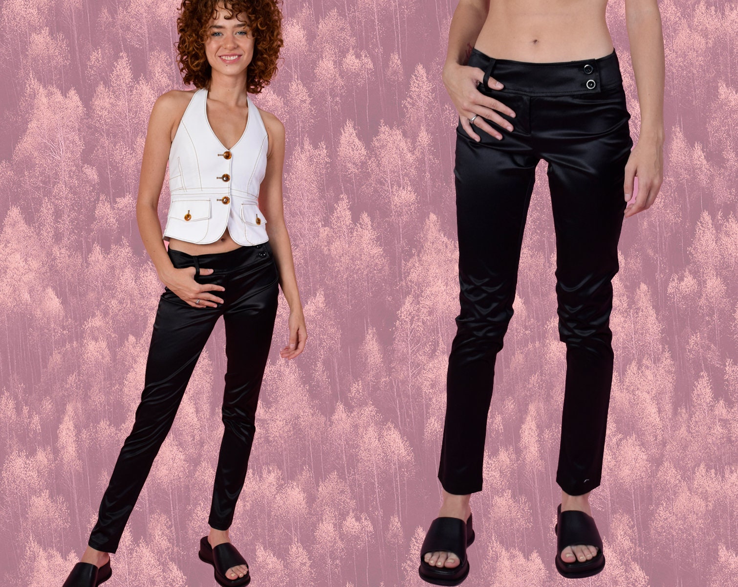 Y2k Black Pants - Etsy