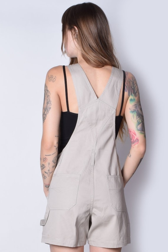 khaki overall shorts