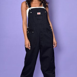 90s Deadstock SUPER Baggy Overall Pants Black Plus Size FREE SHIPPING image 2