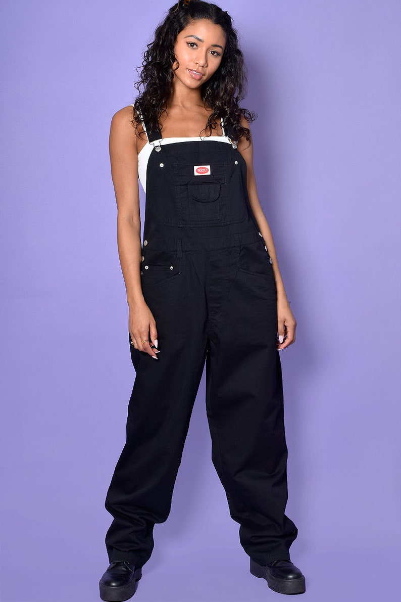 90s Deadstock SUPER Baggy Overall Pants Black Plus Size FREE SHIPPING image 2