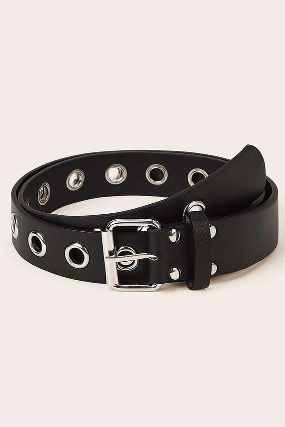 Deadstock 90s BLACK Grommet Belt