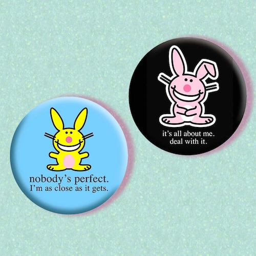 It's Happy Bunny - Deadstock 90s - Choice of Pin! - Etsy