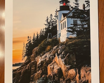 Bass Harbor Head Faro Acadia National Park Maine Sunset Fine Art Photo Print