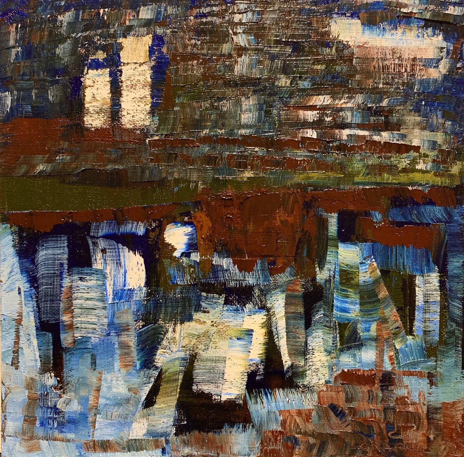 Oil painting original Landscape Abstract color block painting Etsy