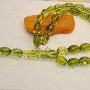 Tesbih Ottomano Mevlana Verde - Rosario Islamico In Perle Ovali 12x8 Mm, Fatto A Mano In Turchia, 37 Cm - 3