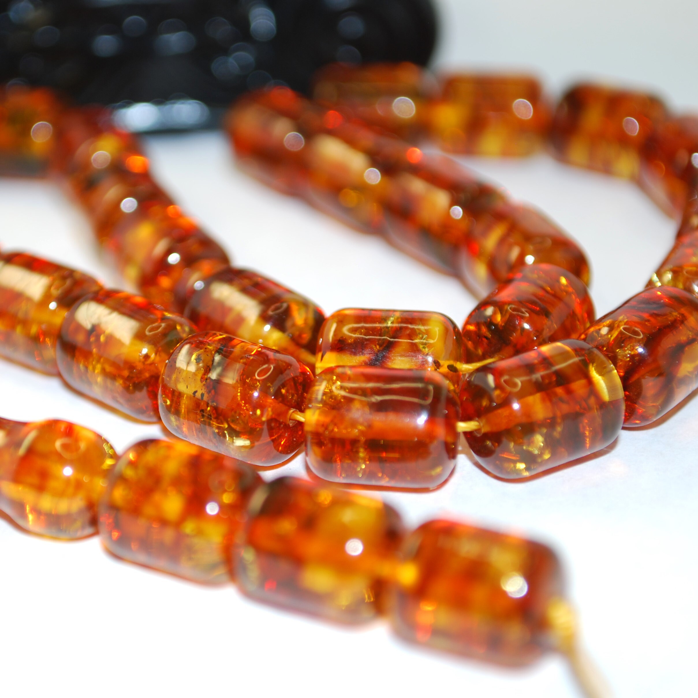 Tasbih En Véritable Ambre Baltique - 33 Perles De Prière Islamique, Parfait Pour La Méditation Et Le Stress