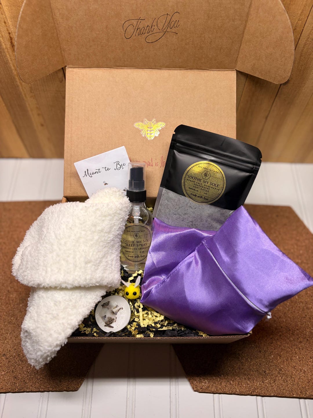 Cozy Spa Night Gift Box | Lavender Sleep Spray, Foot Soak & Socks ...