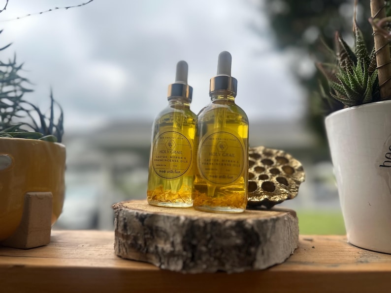 Holy Grail | Frankincense and Myrrh Anointing Oil | Sacred and Nourishing | Botanical Infusion 1.0 oz.