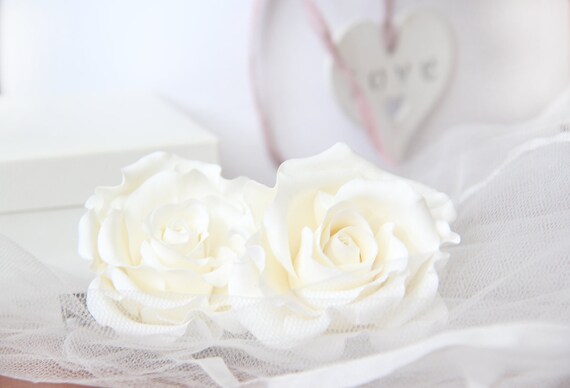 Mariée Cheveux Rose Clip Fleur Blanche Cheveux Pince à Cheveux Rose Blanche Clips Fleurs Cheveux Accessoires Cheveux De Mariée Clip Bridal Rose Casque