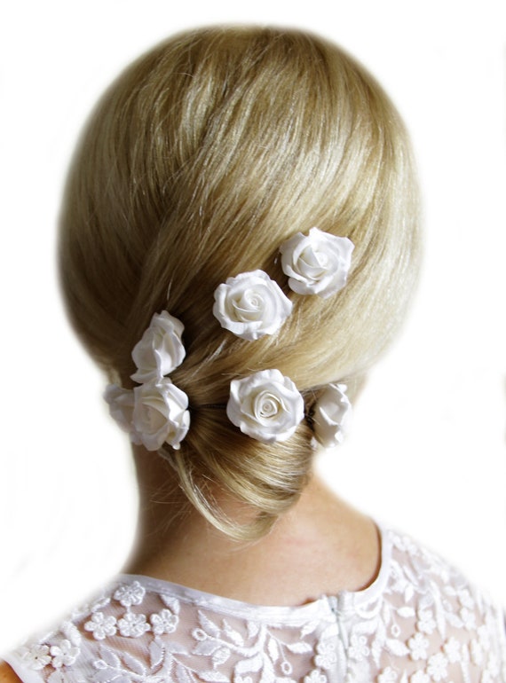 Bridal hair clips Flower clay hair clips