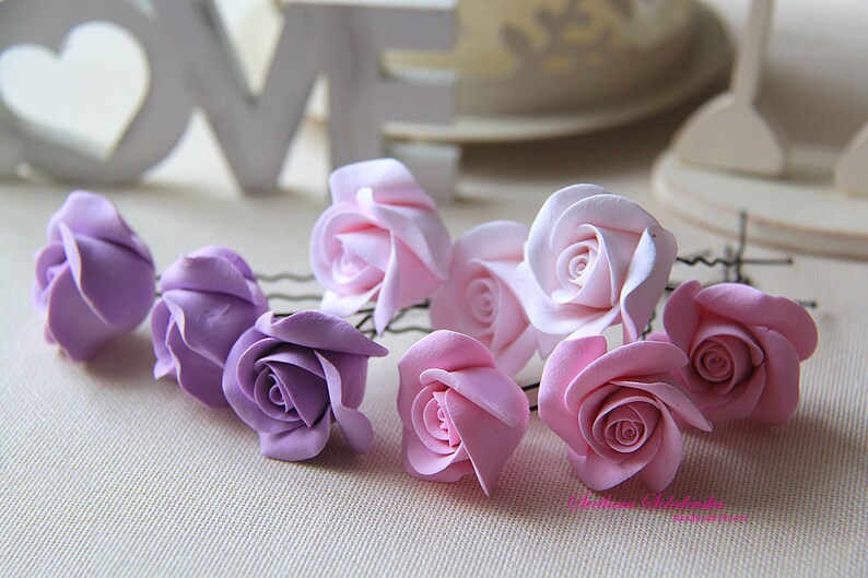 Bridal Hair Pins Rose hair pins Wedding Hair Pins Floral hair Pins Wedding Accessories Flower in her hair Flower headpiece Hair pin rose