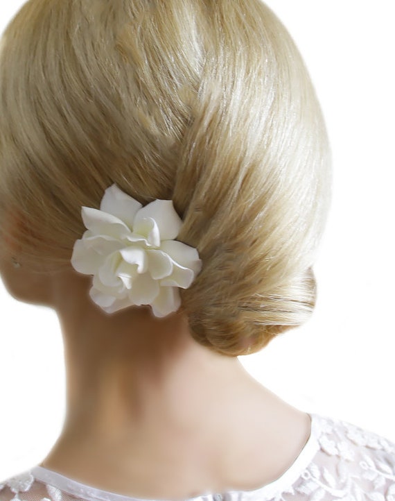 Gardenia Hair Clips Ivory Gardenia Bridal Flower Pins Bridal Hair Pin Wedding Hair Pins Bridal Hair Flower Bridal Hair Accessories