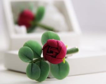 Peony Hairclip Horquilla para la novia Joyería hecha a mano Moda Flor accesorios nupciales peonía barrette flor clip de pelo accesorios nupciales