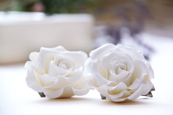 3/" FOAM Gardenia Flower Wedding Bridal Prom Hair CLIP Ivory White NEW