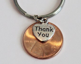 THANK YOU. Thank you penny. Thank you gift. Penny keychain. Grateful Penny. Teacher Appreciation. Blessed. Blessed Penny.