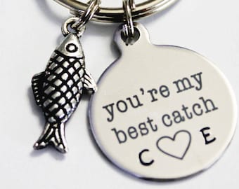 You're My Best Catch. Gift for Him. Gift for Her. Couples Gift. Anniversary Gift FISH. Best Catch Keychain. Couples Keychain. Fisherman gift