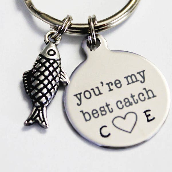 You're My Best Catch. Gift for Him. Gift for Her. Couples Gift. Anniversary Gift FISH. Best Catch Keychain. Couples Keychain. Fisherman gift
