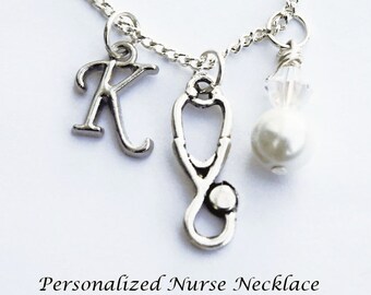 Personalized Necklace. Nurse Necklace. Nurse Gift. Stethoscope. Nursing. Nurse Gift. Nursing Gift. CNA. CNA Gift.