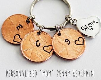 Mother's Day Gift. MOM penny keychain. CHOICE of YEARS! Personalized Gift. Mom gift. Mother in law gift. Mother's Day. Gift For Her. Mom.