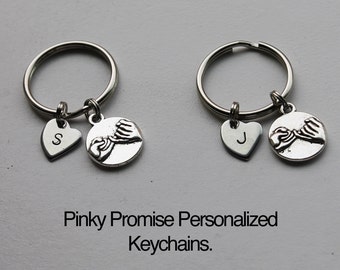 2 Pinky Promise Keychains,  Best friends, Husband/wife promise, boyfriend girlfriend promise, BFF promise,fathers day, mothers day gift