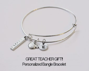 Teacher Appreciation Gift.  Teacher Bracelet.  Bangle Bracelet. Teacher Gift. Teacher Bracelet.