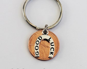 GOOD LUCKY PENNY. Horseshoe good luck, good luck, penny keychain, good lucky penny keychain, good luck horseshoe