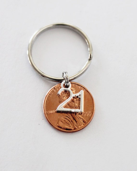 21 Years Old. 21st Birthday. Personalized Birthday Gift. 21. Shiny new 2005 penny!! Twenty first birthday! Birthday jewelry, TWENTY ONE