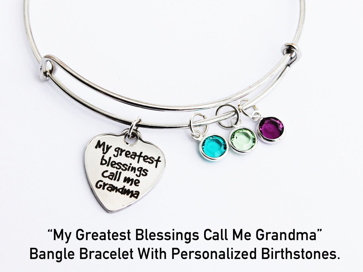 Grandma. Personalized Grandma Bracelet. Grandmother Bracelet. Etsy
