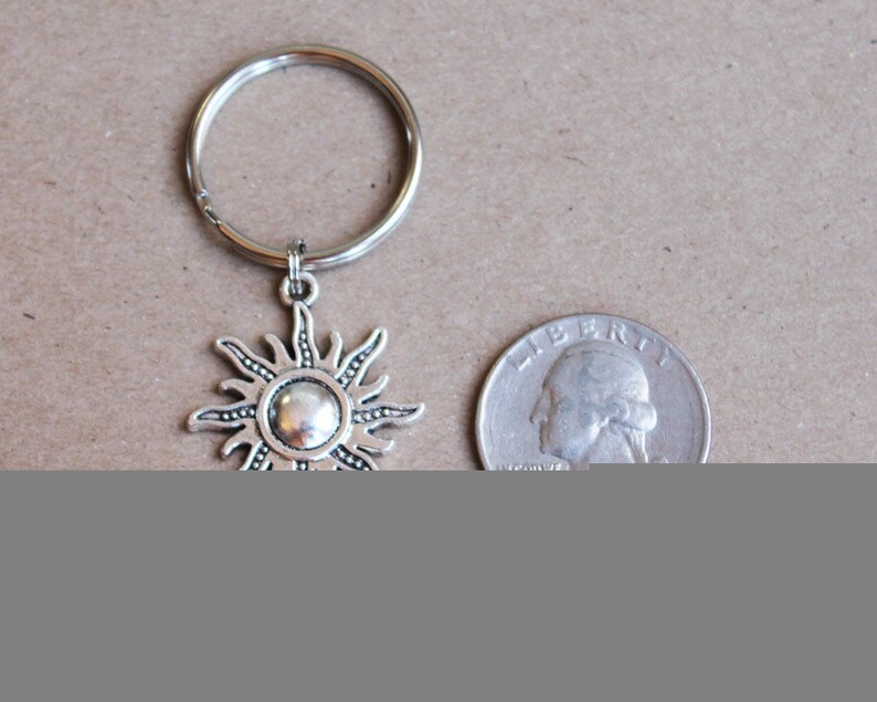 Sun Keychain. Sun. Here Comes The Sun. You Are My Sunshine, brighten my day, Happy, you make me smile, friendship gift, image 2