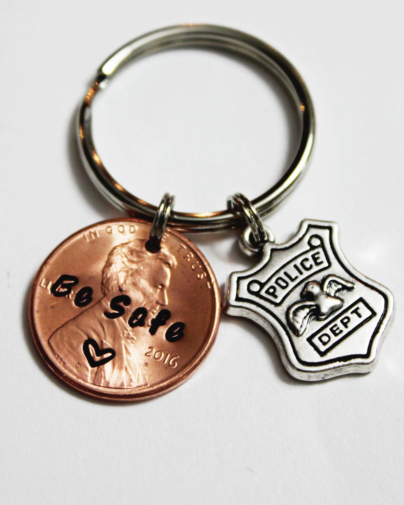 BE SAFE. Policeman. Police Keychain. Police Wife. Be Safe Etsy