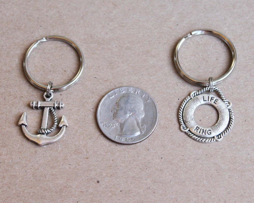 Anchor and Life Saver Keychain Set You Are My Anchor Husband Etsy