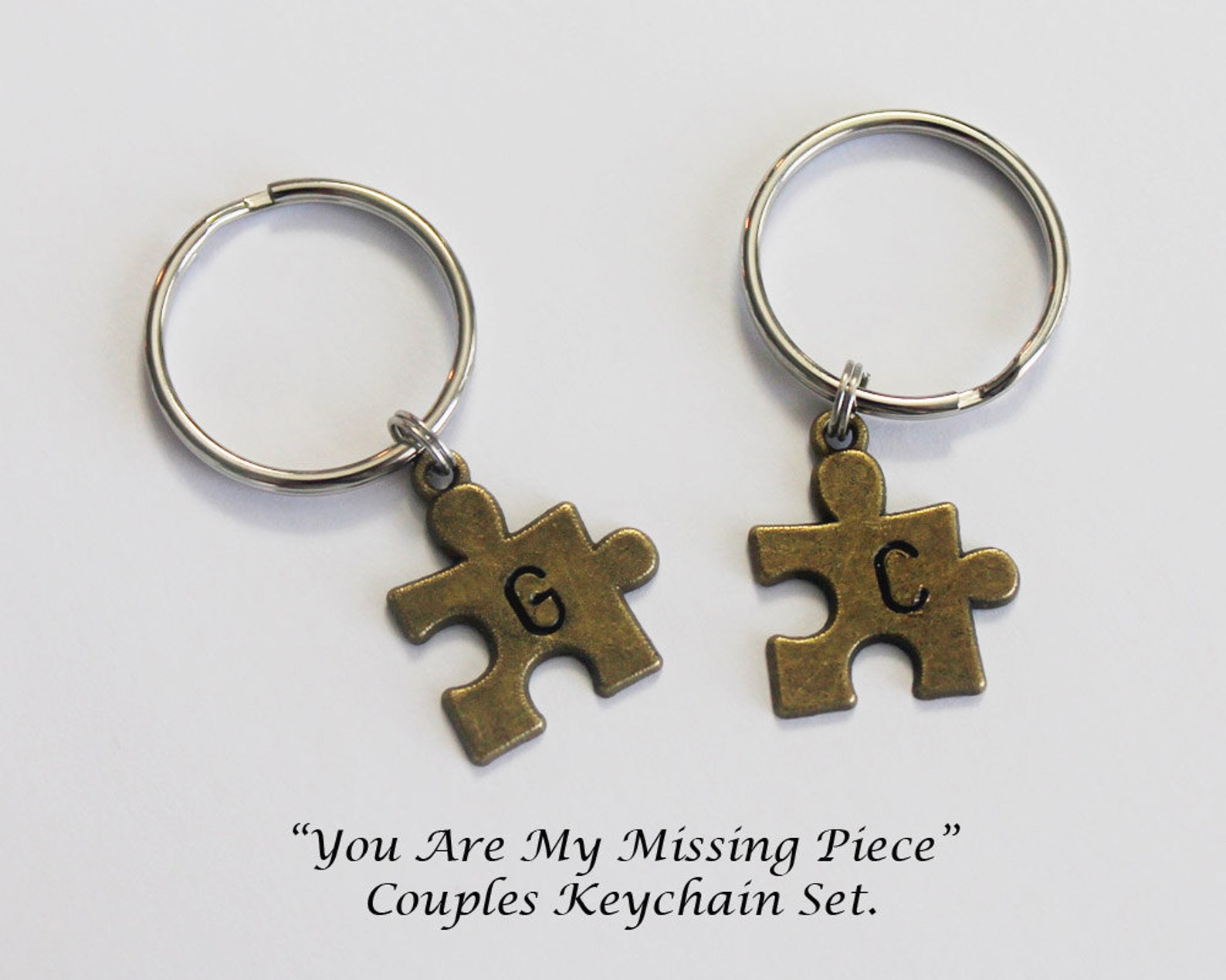 COUPLES KEYCHAINS. Puzzle Piece Keychains. You Are My Missing Etsy
