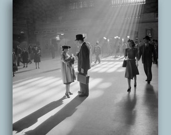 Rays of Light II - New York Grand Central - Historical Black and White Photography - Vintage - Fine Art Print Poster Unframed - Art Print