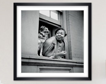 Portraits of Harlem II. Woman and Dog Historical Photography ART PRINT Poster unframed - Gallery Quality - Vintage Art - Photo Art