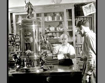 Italy - Espresso Bar I. 1942 - ART PRINT Historical Black and White Photography - Vintage Wall Art Kitchen Picture