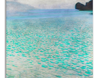 Attersee 1901 – Gustav Klimt Canvas Print | Historical Landscape | Turquoise Mountain Lake | Vintage Art | Gallery Wall Art