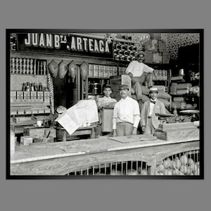 Old Store Caracas 1900 ART PRINT framed 41 x 31 cm black and white photography fine art print wall picture vintage art image 1