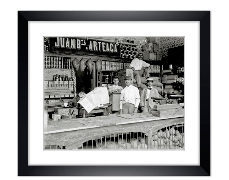 Old Store Caracas 1900 ART PRINT framed gift black and white photography fineartprint Art Print Mural Vintage Art image 1