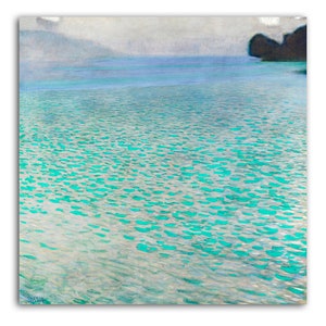 Attersee in Österreich Landschaft abstrakt türkis Leinwandbild von Gustav Klimt 1901 Wandbild Druck Vintage Bilder Großformat Geschenke