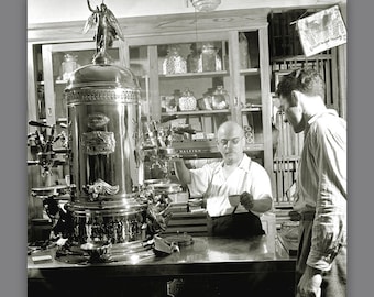 Espressobar in New York I. 1942 - KUNSTDRUCK Poster Historische schwarz Weiß Fotografie Italien -  Cafe Kaffee Vintage Bilder - Kunst Druck