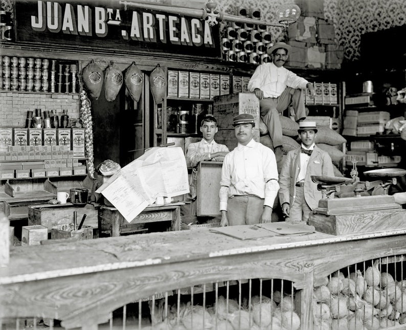 Old Store Caracas 1900 ART PRINT framed gift black and white photography fineartprint Art Print Mural Vintage Art image 2