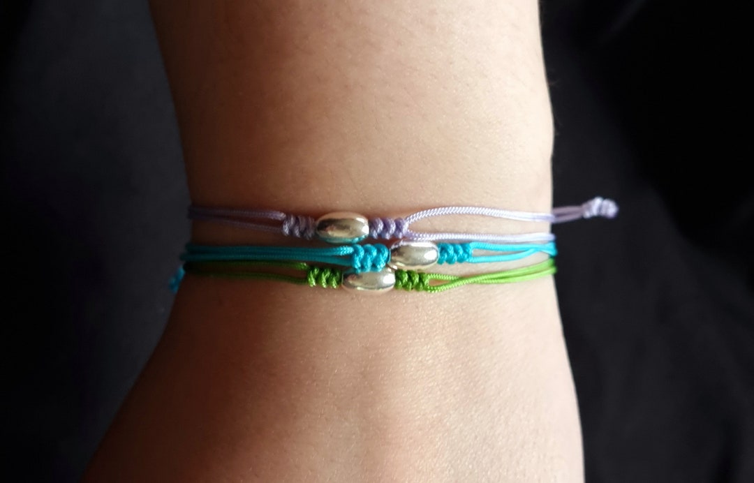 Laraco Jewellery Set of 3 Sterling Silver Rice Bead Macrame Friendship