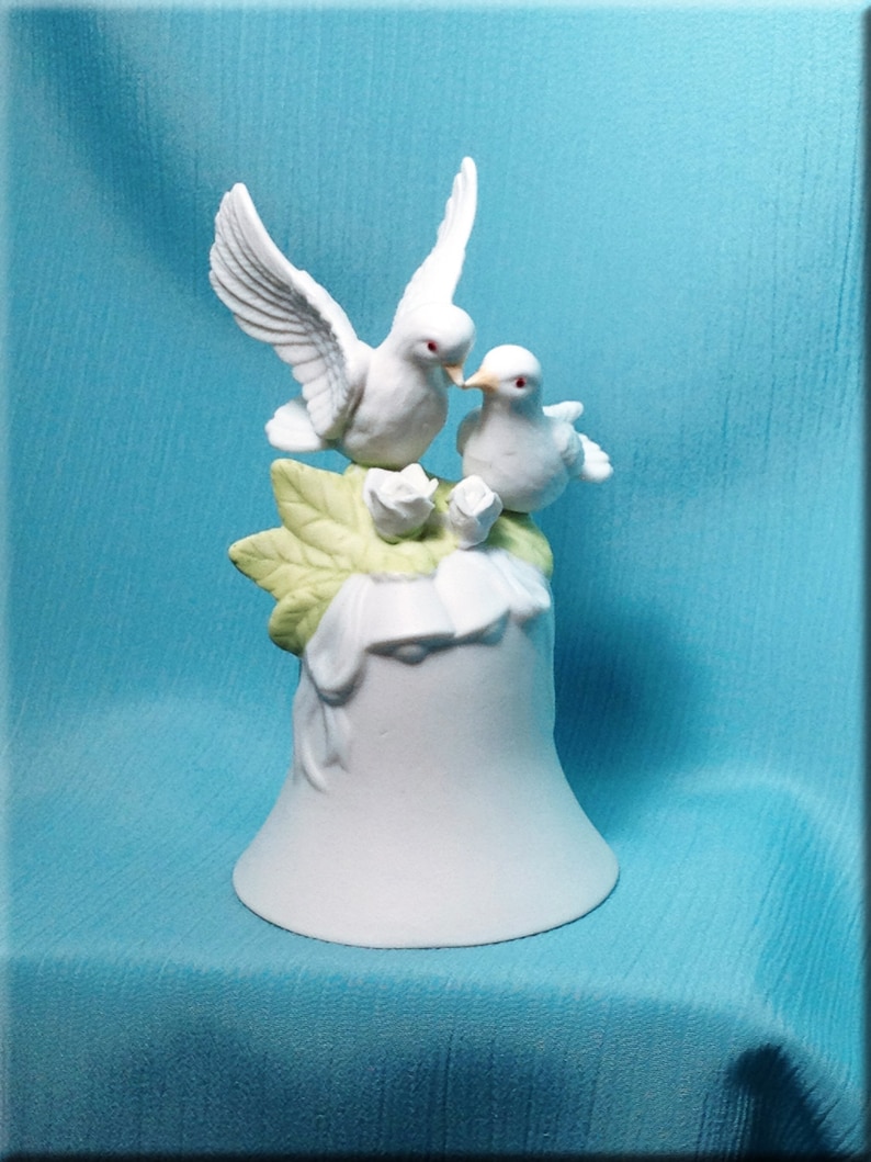Porcelain Lovebird Bell Figurine